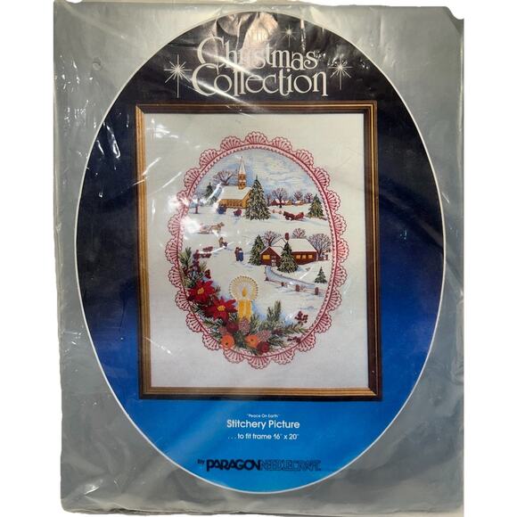Paragon Needlecraft Kit Christmas Collection Peace on Earth Stitchery Picture - Picture 1 of 7